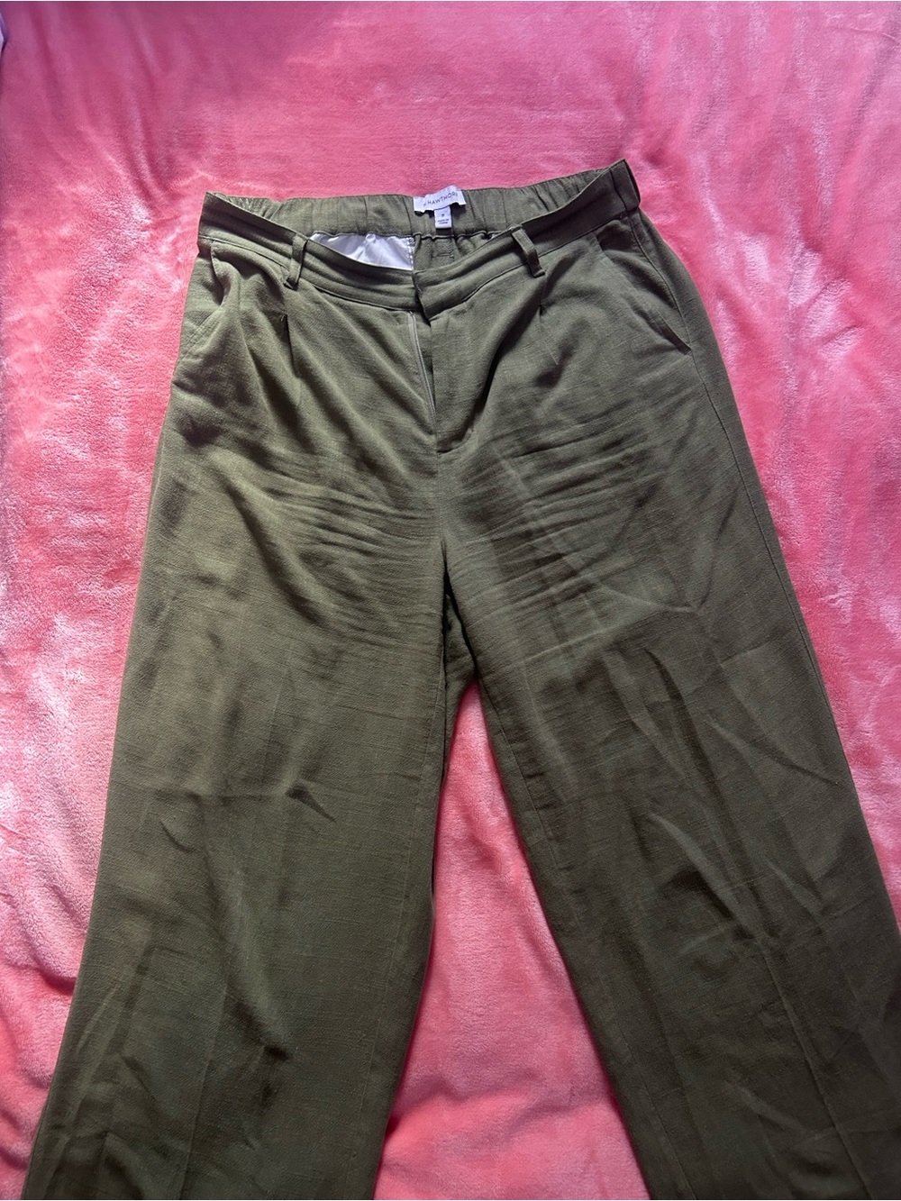 41 Hawthorn Olive Green Wide-Leg Trousers